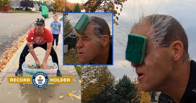 US Duo Regains Guinness World Record for Most Wet Sponges Thrown at Face in One Minute