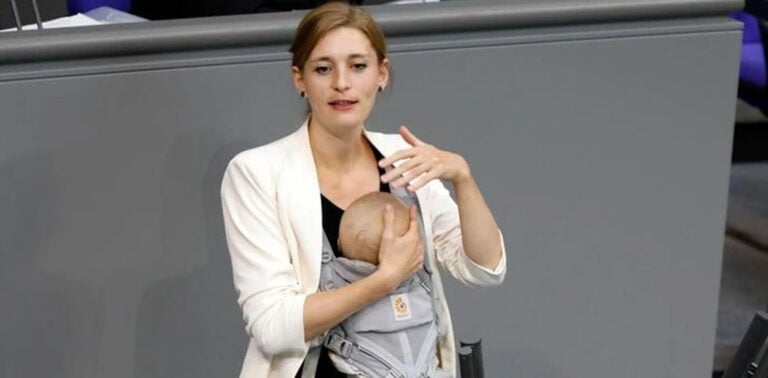 German MP Brings Baby to Parliament During Budget Speech