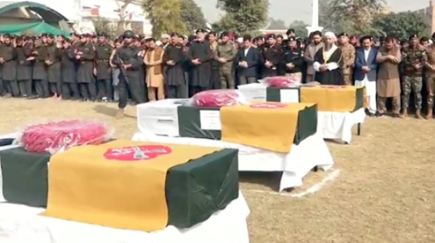 ایف سی ہیڈکوارٹر حملے کے شہدا کی نمازِ جنازہ ادا