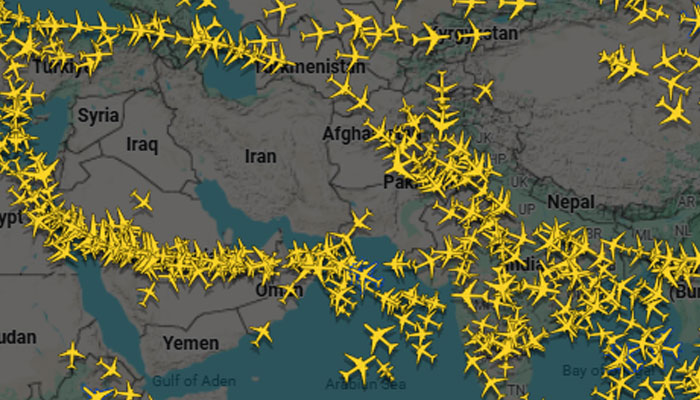 Pakistan airspace overflight