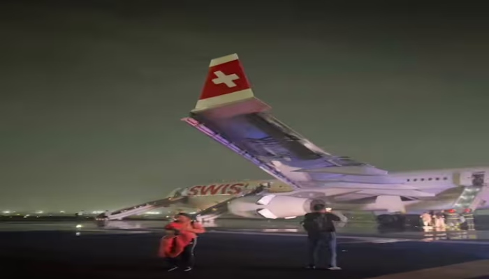 Swiss Air engine fire