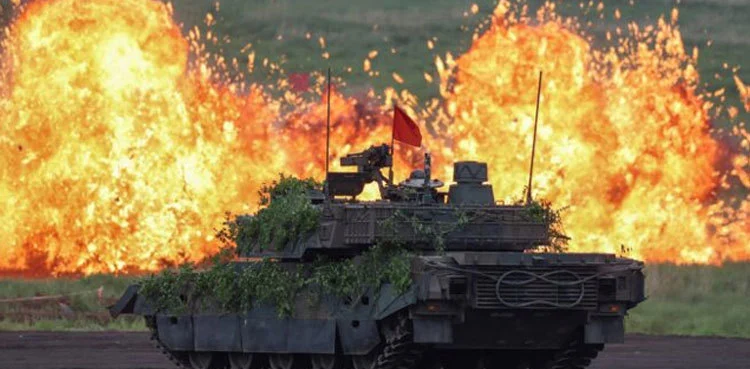 Japan tank explosion military drill