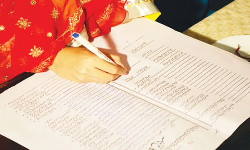 Nikahnama legal reform Pakistan