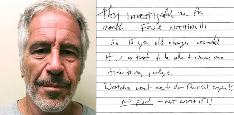 Jeffrey Epstein suicide note